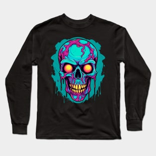 zombie skull smile Long Sleeve T-Shirt